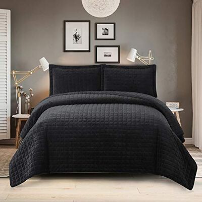 Royal Hotel Bedding CalKing Set copripiumino in velluto felpato, 3 pezzi (copriletto, federe per cuscino), 280 x 248 cm, fantasia lussuosa, tinta unita Royal Hotel Bedding CalKing Set copripiumino in velluto felpato, 3 pezzi (copriletto, federe per cuscino), 280 x 248 cm, fantasia lussuosa, tinta unita
