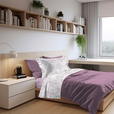 PENSIERI DELICATI Completo Letto Singolo in Percalle 100% Cotone, Completo 160x300 Comprensivo di Lenzuolo Sotto, Lenzuolo Sopra e 1 Federa a due Volant, Made in Italy, Fantasia Primavera Rosa PENSIERI DELICATI Completo Letto Singolo in Percalle 100% Cotone, Completo 160x300 Comprensivo di Lenzuolo Sotto, Lenzuolo Sopra e 1 Federa a due Volant, Made in Italy, Fantasia Primavera Rosa