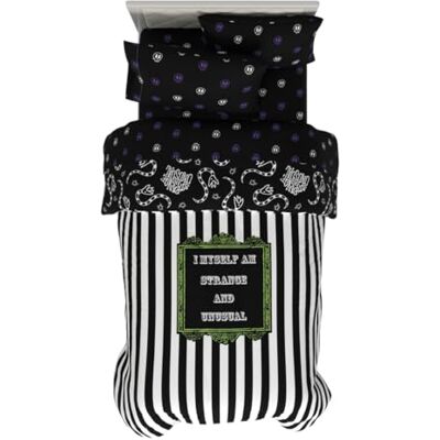 Franco Collectibles Beetlejuice Set di biancheria da letto con copripiumino e lenzuola, 4 pezzi, super morbido, per letto matrimoniale (prodotto con licenza ufficiale) Franco Collectibles Beetlejuice Set di biancheria da letto con copripiumino e lenzuola, 4 pezzi, super morbido, per letto matrimoniale (prodotto con licenza ufficiale)