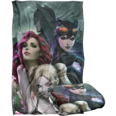 LOGOVISION Batman Catwoman Poison Ivy Harley Quinn Trio Coperta super morbida al tatto setoso – 91 x 147 cm LOGOVISION Batman Catwoman Poison Ivy Harley Quinn Trio Coperta super morbida al tatto setoso – 91 x 147 cm