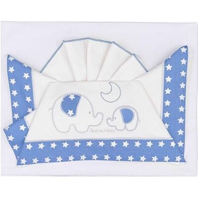 ANDY & HELEN ® Lenzuolo Culla/Letto a Cancellino Set 3 Pezzi: Lenzuolo Sopra, Lenzuolo Sotto con Angoli e Federa, 100% Cotone, Celeste ANDY & HELEN ® Lenzuolo Culla/Letto a Cancellino Set 3 Pezzi: Lenzuolo Sopra, Lenzuolo Sotto con Angoli e Federa, 100% Cotone, Celeste