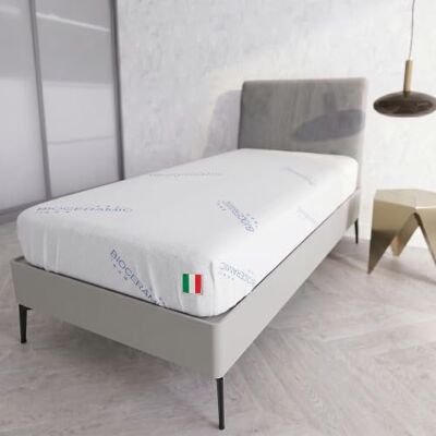 Italian Bed Linen Coprimaterasso con Fibra di BIOCERAMICA Piazza e Mezza 120 x 200 cm Made in Italy Proteggi Materasso con Elastico Perimetrale Lavabile Italian Bed Linen Coprimaterasso con Fibra di BIOCERAMICA Piazza e Mezza 120 x 200 cm Made in Italy Proteggi Materasso con Elastico Perimetrale Lavabile