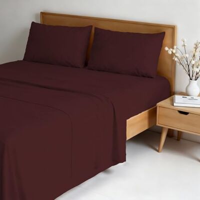Italian Bed Linen Completo letto WATER WASHED Matrimoniale in Microfibra, Set Lenzuola Letto Matrimoniale 4 pezzi Lenzuolo Sotto con Angoli 170x200, Lenzuolo Sopra 240x270, Coppia federe BORDEAUX Italian Bed Linen Completo letto WATER WASHED Matrimoniale in Microfibra, Set Lenzuola Letto Matrimoniale 4 pezzi Lenzuolo Sotto con Angoli 170x200, Lenzuolo Sopra 240x270, Coppia federe BORDEAUX