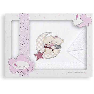 Interbaby Lenzuola Minicuna 50 x 80 Bebé Cotone 100% (lenzuolo di sotto + piano + federa di lavoro) (orso moroso rosa) Interbaby Lenzuola Minicuna 50 x 80 Bebé Cotone 100% (lenzuolo di sotto + piano + federa di lavoro) (orso moroso rosa)