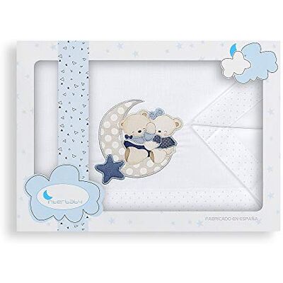 Interbaby Lenzuola Minicuna 50 x 80 Bebé Cotone 100% (lenzuolo di sotto + piano + federa di lavoro) (orso moroso blu) Interbaby Lenzuola Minicuna 50 x 80 Bebé Cotone 100% (lenzuolo di sotto + piano + federa di lavoro) (orso moroso blu)