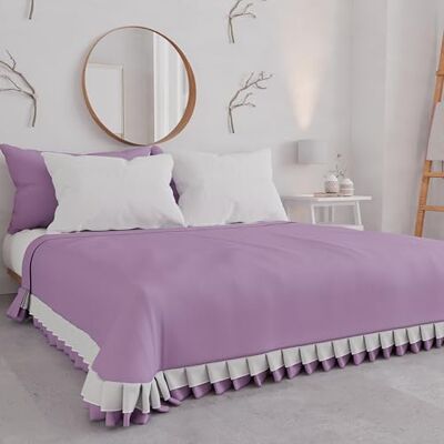PETTI Artigiani Italiani Copriletto Matrimoniale Estivo in Cotone, Copriletto con Doppio Volant, Coperta Leggera Matrimoniale, Lenzuola Copriletto con Balza, Lilla, 100% Made in Italy PETTI Artigiani Italiani Copriletto Matrimoniale Estivo in Cotone, Copriletto con Doppio Volant, Coperta Leggera Matrimoniale, Lenzuola Copriletto con Balza, Lilla, 100% Made in Italy