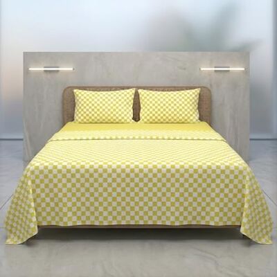 Ruggeri Completo Letto 100% Morbida Microfibra di Alta Qualità 2 Federe 50x80cm + 1 Lenzuolo con Angoli 170x200cm + 1 Lenzuolo Sopra 240x280cm Collezione Beat (Quadri Gialli, Matrimoniale) Ruggeri Completo Letto 100% Morbida Microfibra di Alta Qualità 2 Federe 50x80cm + 1 Lenzuolo con Angoli 170x200cm + 1 Lenzuolo Sopra 240x280cm Collezione Beat (Quadri Gialli, Matrimoniale)