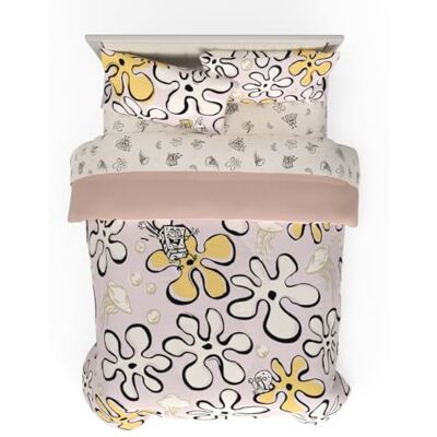 Franco Set copripiumino e lenzuola, poliestere riciclato, Spongebob Squarepants, 5 pezzi Queen Size Franco Set copripiumino e lenzuola, poliestere riciclato, Spongebob Squarepants, 5 pezzi Queen Size