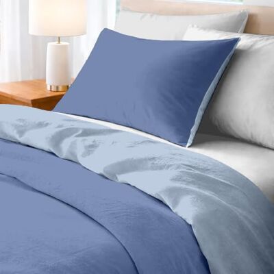 Ruggeri , Set Copripiumino Singolo, Microfibra, Azzurro Bicolor 1 Lenzuolo a Sacco di 150 x 200 cm con Risvolto di 40 cm e 1 Federa di 50 x 80 cm con Chiusura a Sacco di 20 cm Ruggeri , Set Copripiumino Singolo, Microfibra, Azzurro Bicolor 1 Lenzuolo a Sacco di 150 x 200 cm con Risvolto di 40 cm e 1 Federa di 50 x 80 cm con Chiusura a Sacco di 20 cm