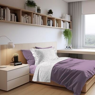 PENSIERI DELICATI Completo Letto 1 Piazza e Mezza 100% Cotone, Completo 180x300 Comprensivo di Lenzuolo Sotto, Lenzuolo Sopra e 1 Federa a due Volant, Made in Italy, Fantasia Goccia Rosa PENSIERI DELICATI Completo Letto 1 Piazza e Mezza 100% Cotone, Completo 180x300 Comprensivo di Lenzuolo Sotto, Lenzuolo Sopra e 1 Federa a due Volant, Made in Italy, Fantasia Goccia Rosa