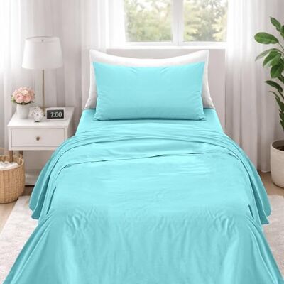 Ruggeri Set Lenzuola Completo Letto Singolo, Microfibra, Azzurro Ruggeri Set Lenzuola Completo Letto Singolo, Microfibra, Azzurro