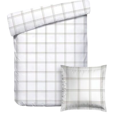 Pure Set singolo da 2 pezzi: copripiumino da 135 x 200 cm e federa da 80 x 80 cm, 100% raso di cotone a 200 fili, 120 g/m², certificazione Oeko-TEX, Eleonore, tortora Pure Set singolo da 2 pezzi: copripiumino da 135 x 200 cm e federa da 80 x 80 cm, 100% raso di cotone a 200 fili, 120 g/m², certificazione Oeko-TEX, Eleonore, tortora
