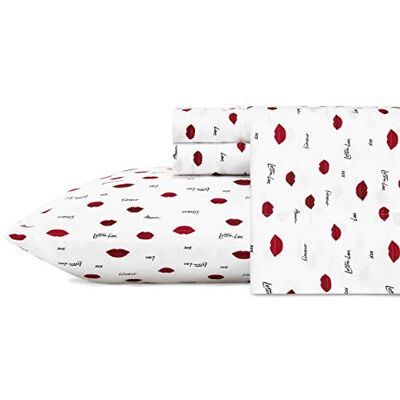 Betsey Johnson , Lenzuola per letto a una piazza e mezzo, morbide e leggere, resistenti allo sbiadimento e alle pieghe (Love lips, letto a una piazza e mezzo) Betsey Johnson , Lenzuola per letto a una piazza e mezzo, morbide e leggere, resistenti allo sbiadimento e alle pieghe (Love lips, letto a una piazza e mezzo)