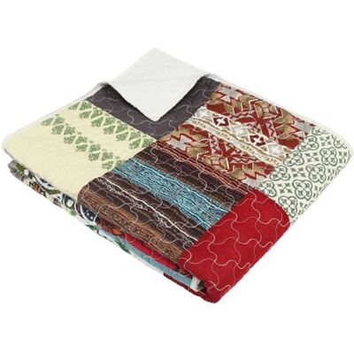Greenland Home Fashions Greenland Home Renee Upcycle Copriletto trapuntato in cotone foderato in tessuto, 50 x 60 L Greenland Home Fashions Greenland Home Renee Upcycle Copriletto trapuntato in cotone foderato in tessuto, 50 x 60 L