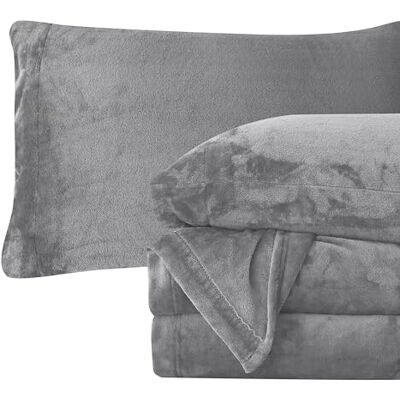 Elegant Comfort Set di lenzuola lussuosamente morbide, in flanella di velluto, 4 pezzi, qualità premium, accogliente, caldo, antistatico, non pelucchi, in pile di flanella con tasca profonda, misura Elegant Comfort Set di lenzuola lussuosamente morbide, in flanella di velluto, 4 pezzi, qualità premium, accogliente, caldo, antistatico, non pelucchi, in pile di flanella con tasca profonda, misura