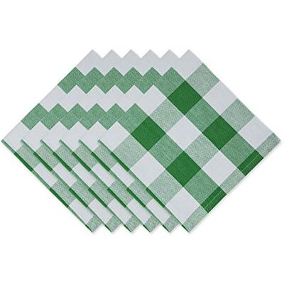 DII Buffalo Check Collection Classic Farmhouse Design, Cotone, Verde/Bianco, Set di tovaglioli, 20 x 20, 6 DII Buffalo Check Collection Classic Farmhouse Design, Cotone, Verde/Bianco, Set di tovaglioli, 20 x 20, 6