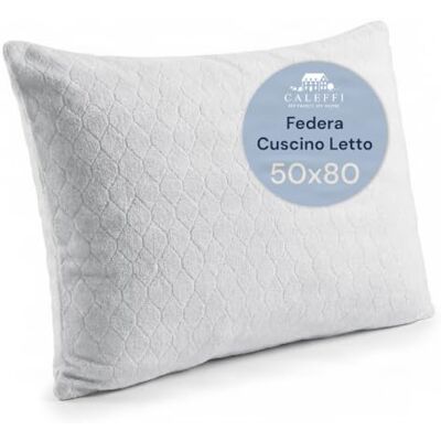 Caleffi Copricuscino Letto 50x80 Cotone 1 Federa Cuscino con Cerniera copriguanciale in morbido jersey di puro cotone, traspirante, lavabile a 40 gradi e in asciugatrice, per camera matrimoniale Caleffi Copricuscino Letto 50x80 Cotone 1 Federa Cuscino con Cerniera copriguanciale in morbido jersey di puro cotone, traspirante, lavabile a 40 gradi e in asciugatrice, per camera matrimoniale