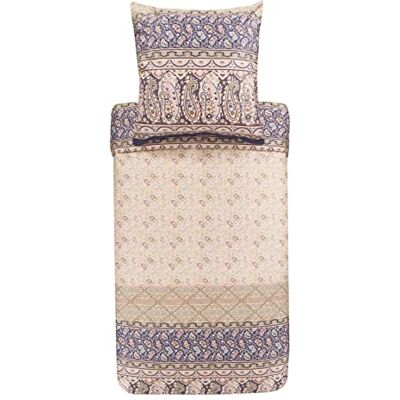 Bassetti Biancheria da letto Imperia 41 in cotone makò satin di colore beige, 2 pezzi con chiusura lampo, dimensioni: 155 x 220 cm, 80 x 80 cm, Bassetti Biancheria da letto Imperia 41 in cotone makò satin di colore beige, 2 pezzi con chiusura lampo, dimensioni: 155 x 220 cm, 80 x 80 cm,