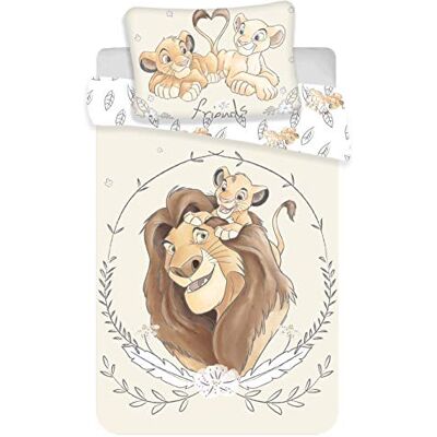 Disney , Il Re Leone, Simba e Mufasa, set di biancheria per lettino, copripiumino e federa, 100% cotone, 100 x 135 cm Disney , Il Re Leone, Simba e Mufasa, set di biancheria per lettino, copripiumino e federa, 100% cotone, 100 x 135 cm