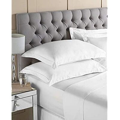 Paoletti Riva Lenzuolo con angoli elasticizzati, 200 fili, 100% percalle tinta unita, lavabile in lavatrice, 137 x 190 x 30 cm, cotone bianco, matrimoniale Paoletti Riva Lenzuolo con angoli elasticizzati, 200 fili, 100% percalle tinta unita, lavabile in lavatrice, 137 x 190 x 30 cm, cotone bianco, matrimoniale