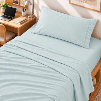 Cathay Home Essentials Set di lenzuola in microfibra spazzolata ultra morbida, anallergica, resistente alle pieghe, colore: Acqua, Twin XL Cathay Home Essentials Set di lenzuola in microfibra spazzolata ultra morbida, anallergica, resistente alle pieghe, colore: Acqua, Twin XL