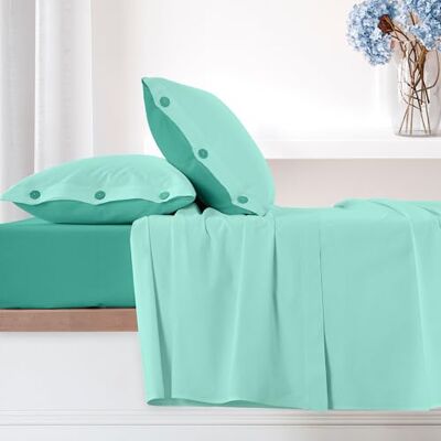 Ruggeri Set Lenzuola Completo Letto Matrimoniale, in Cotone, Verde Set Lenzuola Alta Qualità Certificato Oeko-Tex, Lenzuolo con Angoli 170x200 cm, Lenzuolo Piatto 240x280 cm, 2 Federe 50x80 cm Ruggeri Set Lenzuola Completo Letto Matrimoniale, in Cotone, Verde Set Lenzuola Alta Qualità Certificato Oeko-Tex, Lenzuolo con Angoli 170x200 cm, Lenzuolo Piatto 240x280 cm, 2 Federe 50x80 cm