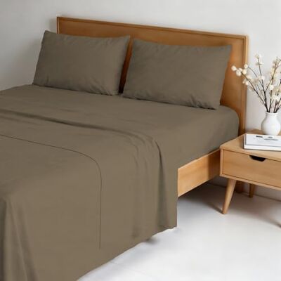 Italian Bed Linen Completo letto WATER WASHED Matrimoniale in Microfibra, Set Lenzuola Letto Matrimoniale 4 pezzi Lenzuolo Sotto con Angoli 170x200, Lenzuolo Sopra 240x270, Coppia federe NOCCIOLA Italian Bed Linen Completo letto WATER WASHED Matrimoniale in Microfibra, Set Lenzuola Letto Matrimoniale 4 pezzi Lenzuolo Sotto con Angoli 170x200, Lenzuolo Sopra 240x270, Coppia federe NOCCIOLA