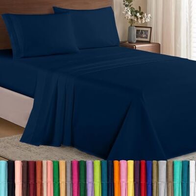 Elegant Comfort Lussuoso set di biancheria da letto in cotone egiziano 1500, qualità alberghiera, resistente alle pieghe, comodo lenzuolo con angoli elasticizzati, tasca profonda, misura Twin/Twin XL, Elegant Comfort Lussuoso set di biancheria da letto in cotone egiziano 1500, qualità alberghiera, resistente alle pieghe, comodo lenzuolo con angoli elasticizzati, tasca profonda, misura Twin/Twin XL,