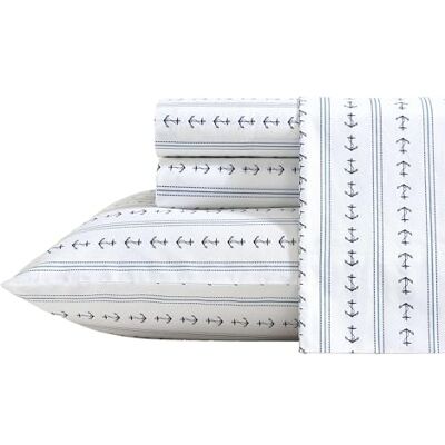 Nautica Sheets, Cotton Percal Bedding Set con abbinamento Pillowcases, Crisp & Cool, Deep Pocket (Anchor Lines Blue, King) Nautica Sheets, Cotton Percal Bedding Set con abbinamento Pillowcases, Crisp & Cool, Deep Pocket (Anchor Lines Blue, King)