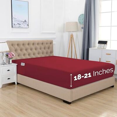 Elegant Comfort Lenzuolo con angoli singolo 1500, di qualità alberghiera, 45-53 cm, con tasca extra profonda per materasso alto, lussuoso e morbido, tasca intelligente, senza pieghe, per letto Elegant Comfort Lenzuolo con angoli singolo 1500, di qualità alberghiera, 45-53 cm, con tasca extra profonda per materasso alto, lussuoso e morbido, tasca intelligente, senza pieghe, per letto