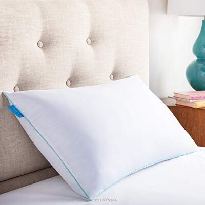 Linenspa Cuscino con memory foam in fiocchi e gel rinfrescante, guanciale letto, cuscino letto singolo, 70 x 35 cm Linenspa Cuscino con memory foam in fiocchi e gel rinfrescante, guanciale letto, cuscino letto singolo, 70 x 35 cm