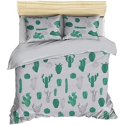 Wellhome - Set - 240x220 - Bianco Verde - Duvet Cover Set Wellhome - Set - 240x220 - Bianco Verde - Duvet Cover Set