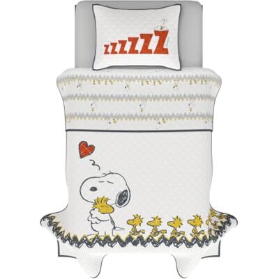 Franco Peanuts Snoopy & Woodstock Set di biancheria da letto per il 75° anniversario, super morbido e accogliente, 3 pezzi, per letto matrimoniale/queen size (prodotto ufficiale Peanuts®) Franco Peanuts Snoopy & Woodstock Set di biancheria da letto per il 75° anniversario, super morbido e accogliente, 3 pezzi, per letto matrimoniale/queen size (prodotto ufficiale Peanuts®)