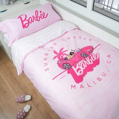 Blanco Copripiumino Barbie™ Letto da 90 cm. Design Malibu 003 Colore rosa 100% cotone Blanco Copripiumino Barbie™ Letto da 90 cm. Design Malibu 003 Colore rosa 100% cotone