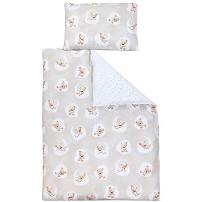 TupTam Set di Biancheria da Letto per Bambini Ragazzi Ragazze 2 Elementi, Orsacchiotto sulle nuvole/Beige/Stelle grigie, 120x90 cm TupTam Set di Biancheria da Letto per Bambini Ragazzi Ragazze 2 Elementi, Orsacchiotto sulle nuvole/Beige/Stelle grigie, 120x90 cm