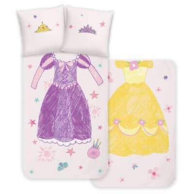Disney Home Princess Set di biancheria da letto per bambini – Principessa Belle e Rapunzel – reversibile con chiusura hotel, 100% cotone rinforzato, 2 pezzi, copripiumino 140 x 200 cm, federa 65 x 65 Disney Home Princess Set di biancheria da letto per bambini – Principessa Belle e Rapunzel – reversibile con chiusura hotel, 100% cotone rinforzato, 2 pezzi, copripiumino 140 x 200 cm, federa 65 x 65