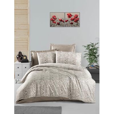 Nuit Des Rêves Set di copertine in raso King (DE) – 100% cotone satinato, 200 x 220 cm, 2 x 80 x 80 cm, 210 thread Count, cappuccino, lavabile in lavatrice, design elegante Nuit Des Rêves Set di copertine in raso King (DE) – 100% cotone satinato, 200 x 220 cm, 2 x 80 x 80 cm, 210 thread Count, cappuccino, lavabile in lavatrice, design elegante