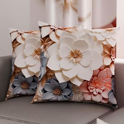 PETTI Artigiani Italiani Coppia di Federe Cuscino 80x80 cm in Microfibra, Cuscini Arredo Camera da Letto, Divano, Salotto, Set 2 Fodere Copricuscino, Federa Floreale 05 1, 100% Made in Italy PETTI Artigiani Italiani Coppia di Federe Cuscino 80x80 cm in Microfibra, Cuscini Arredo Camera da Letto, Divano, Salotto, Set 2 Fodere Copricuscino, Federa Floreale 05 1, 100% Made in Italy