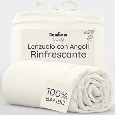 Bambaw Lenzuolo con angoli una piazza e mezza bambu, 140x200 cm, Altezza fino a 35 cm, Lenzuola ipoallergeniche e anti acari, Lenzuolo con angoli 140x200 cm, Lenzuola di bambu eleganti (Beige) Bambaw Lenzuolo con angoli una piazza e mezza bambu, 140x200 cm, Altezza fino a 35 cm, Lenzuola ipoallergeniche e anti acari, Lenzuolo con angoli 140x200 cm, Lenzuola di bambu eleganti (Beige)
