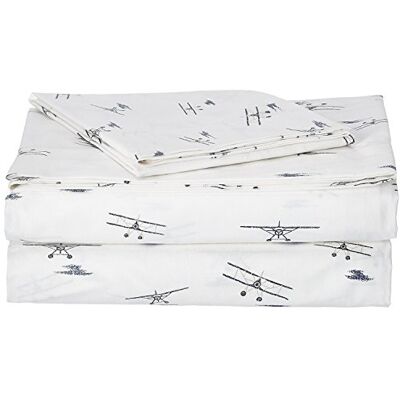 Eddie Bauer Home Sheets Set di Biancheria da Letto in Percalle di Cotone, Fresco e Fresco, Elegante Decorazione per la casa, Doppio, Motivo: Aerei marini, Blu/Avorio Eddie Bauer Home Sheets Set di Biancheria da Letto in Percalle di Cotone, Fresco e Fresco, Elegante Decorazione per la casa, Doppio, Motivo: Aerei marini, Blu/Avorio