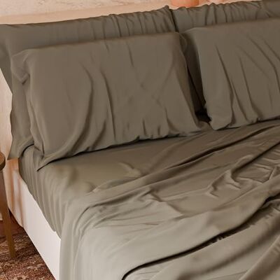 PETTI Artigiani Italiani Set Lenzuola Matrimoniali Maxi 4 Pezzi, Morbide e Traspiranti, Completo Letto con Lenzuolo Sopra, Lenzuolo Sotto con Angoli Elasticizzati e 2 Federe Lenzuola Tortora PETTI Artigiani Italiani Set Lenzuola Matrimoniali Maxi 4 Pezzi, Morbide e Traspiranti, Completo Letto con Lenzuolo Sopra, Lenzuolo Sotto con Angoli Elasticizzati e 2 Federe Lenzuola Tortora