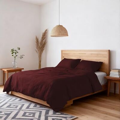 Italian Bed Linen Copripiumino Water Washed Matrimoniale Microfibra Sacco 250x200cm + Coppia Federe Bordeaux Italian Bed Linen Copripiumino Water Washed Matrimoniale Microfibra Sacco 250x200cm + Coppia Federe Bordeaux