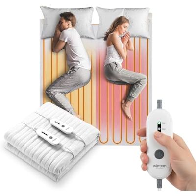Wintem Comfy+ Coprimaterasso Elettrico Matrimoniale 160x140cm Scaldaletto con 4 Livelli di Temperatura Coperta Elettrica Riscaldante in Poliestere Timer 8h Sicurezza Anti-Surriscaldamento Wintem Comfy+ Coprimaterasso Elettrico Matrimoniale 160x140cm Scaldaletto con 4 Livelli di Temperatura Coperta Elettrica Riscaldante in Poliestere Timer 8h Sicurezza Anti-Surriscaldamento