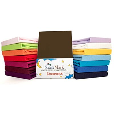 NatureMark Confezione risparmio, set di 2 lenzuoli con angoli in Jersey 100% cotone per letto bambini, testato öko Tex, vari colori, Tessuto, Schokobraun / Dunkelbraun, 70 x 140 cm NatureMark Confezione risparmio, set di 2 lenzuoli con angoli in Jersey 100% cotone per letto bambini, testato öko Tex, vari colori, Tessuto, Schokobraun / Dunkelbraun, 70 x 140 cm