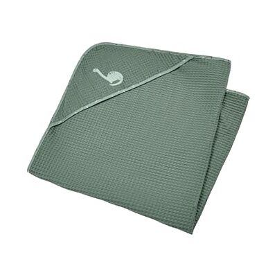 Sterntaler Coperta con cappuccio Dino Rexi – Coperta con simpatico motivo ricamato, cappuccio imbottito e chiusura in velcro, coperta per bambini con piquet a nido d'ape, in cotone, verde opaco Sterntaler Coperta con cappuccio Dino Rexi – Coperta con simpatico motivo ricamato, cappuccio imbottito e chiusura in velcro, coperta per bambini con piquet a nido d'ape, in cotone, verde opaco