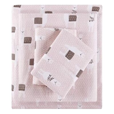 Intelligent Design Cozy Soft Set di lenzuola in 100% flanella di cotone, con motivo a stelle, calde, ultra morbido, per il freddo, con due lame, rosa 3 pezzi Intelligent Design Cozy Soft Set di lenzuola in 100% flanella di cotone, con motivo a stelle, calde, ultra morbido, per il freddo, con due lame, rosa 3 pezzi