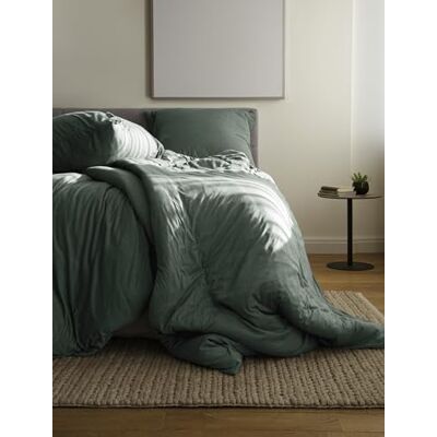 Bierbaum Biancheria da letto 4135, in jersey melange tinta unita, disegnata in Germania, verde 30, 155 x 220 e 80 x 80 cm, dimensioni comfort Bierbaum Biancheria da letto 4135, in jersey melange tinta unita, disegnata in Germania, verde 30, 155 x 220 e 80 x 80 cm, dimensioni comfort