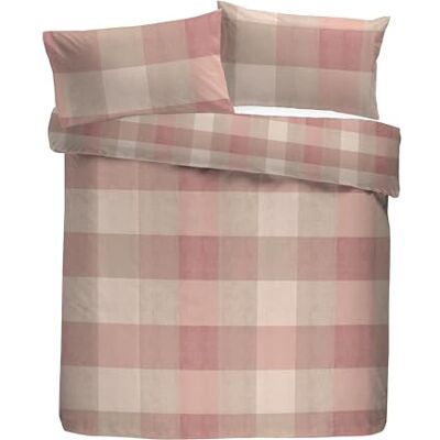 Appletree Hygge Set copripiumino, 100% cotone spazzolato, super king 260 x 220 cm, naturale, motivo a quadri, con 2 federe Appletree Hygge Set copripiumino, 100% cotone spazzolato, super king 260 x 220 cm, naturale, motivo a quadri, con 2 federe
