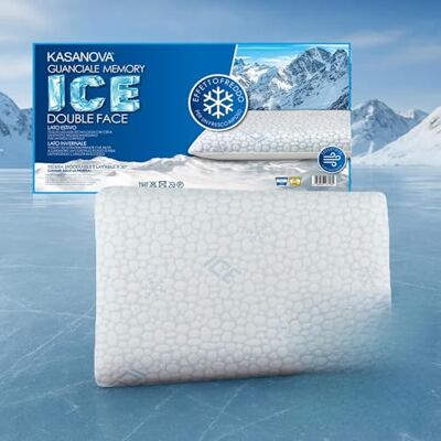 KASANOVA cuscino in memory foam, effetto raffreddamento ghiaccio, poliuretano viscoelastico poliestere, polietilene KASANOVA cuscino in memory foam, effetto raffreddamento ghiaccio, poliuretano viscoelastico poliestere, polietilene