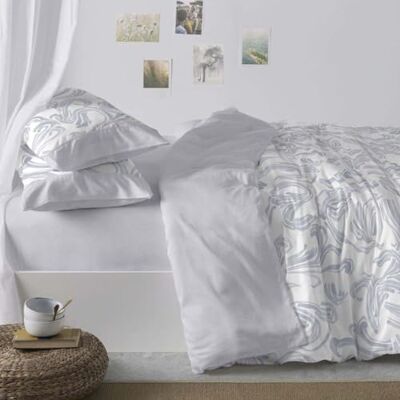 Blanco Copripiumino Stampato per Letto da 105 cm, Blu grigiastro Include lenzuolo con angoli e federa, 50% cotone, 50% poliestere, 144 fili, morbido al tatto, lunga durata Blanco Copripiumino Stampato per Letto da 105 cm, Blu grigiastro Include lenzuolo con angoli e federa, 50% cotone, 50% poliestere, 144 fili, morbido al tatto, lunga durata